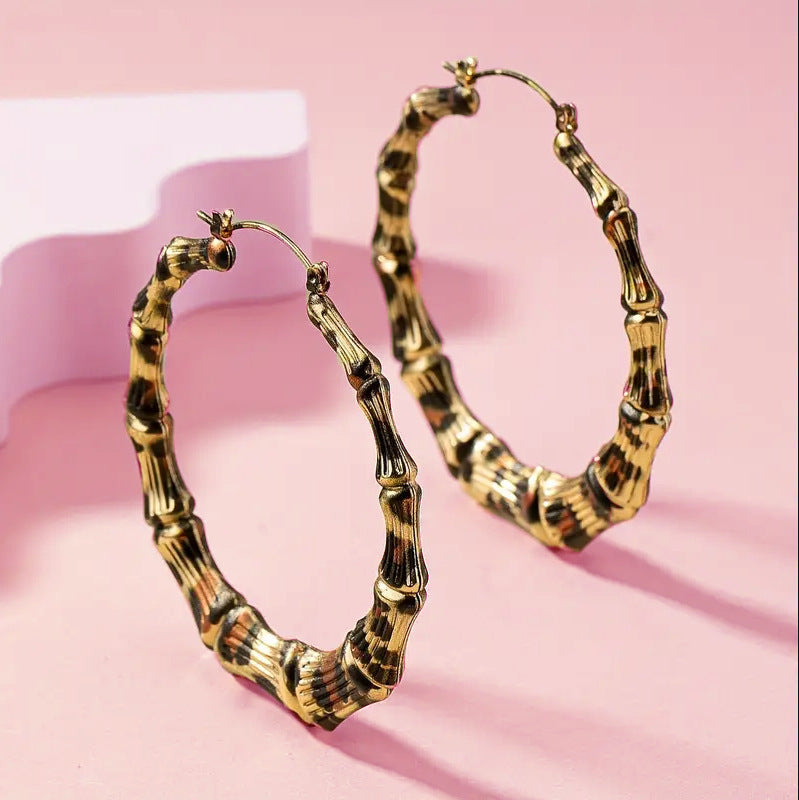 Leopard Print Hoop Earrings