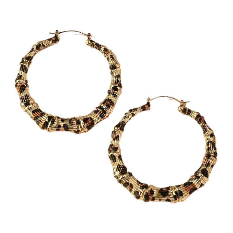 Leopard Print Hoop Earrings